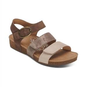 Aetrex Women's Sandals in Brown and Cream